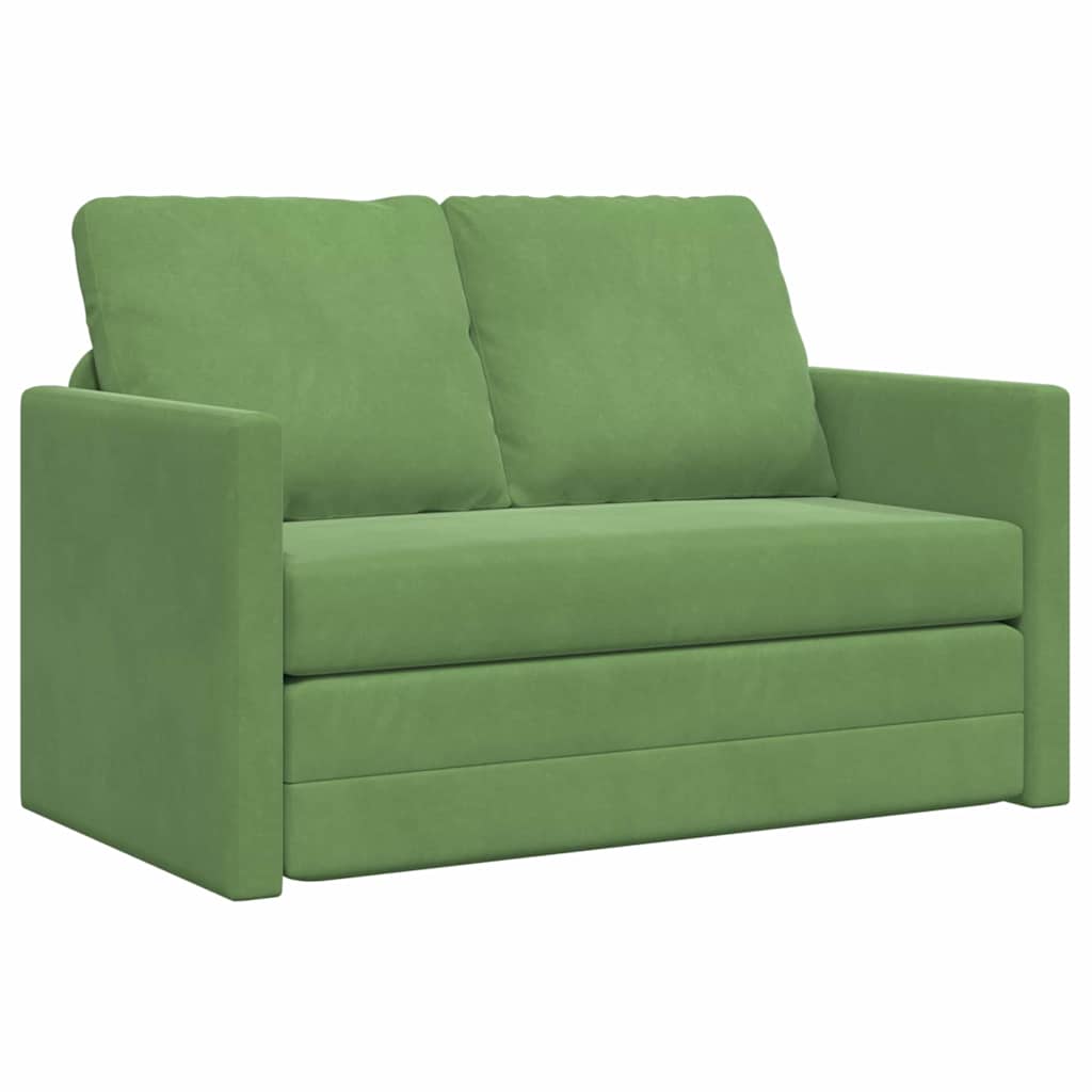 Floor Sofa Bed with Cushion Light green 122 x 70 x 60 cm Velvet